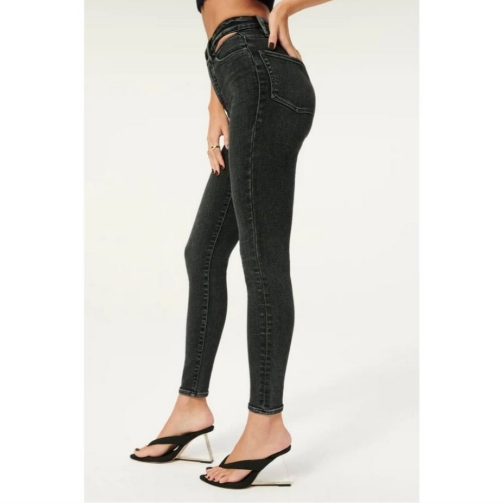 Good American Jeans womens 2/26 Black Good Waist Slit waistband skinny jeans - Picture 10 of 10